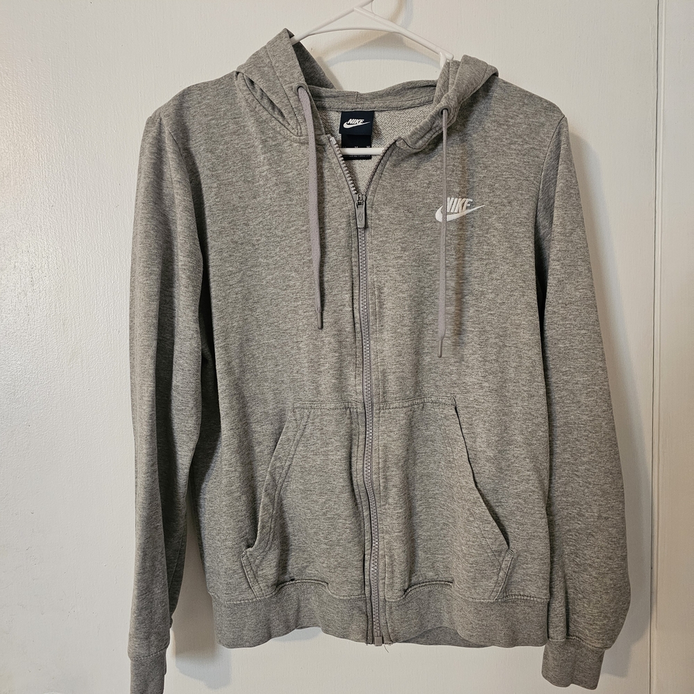 Youth Medium Nike Gray Zip-Up Hoodie